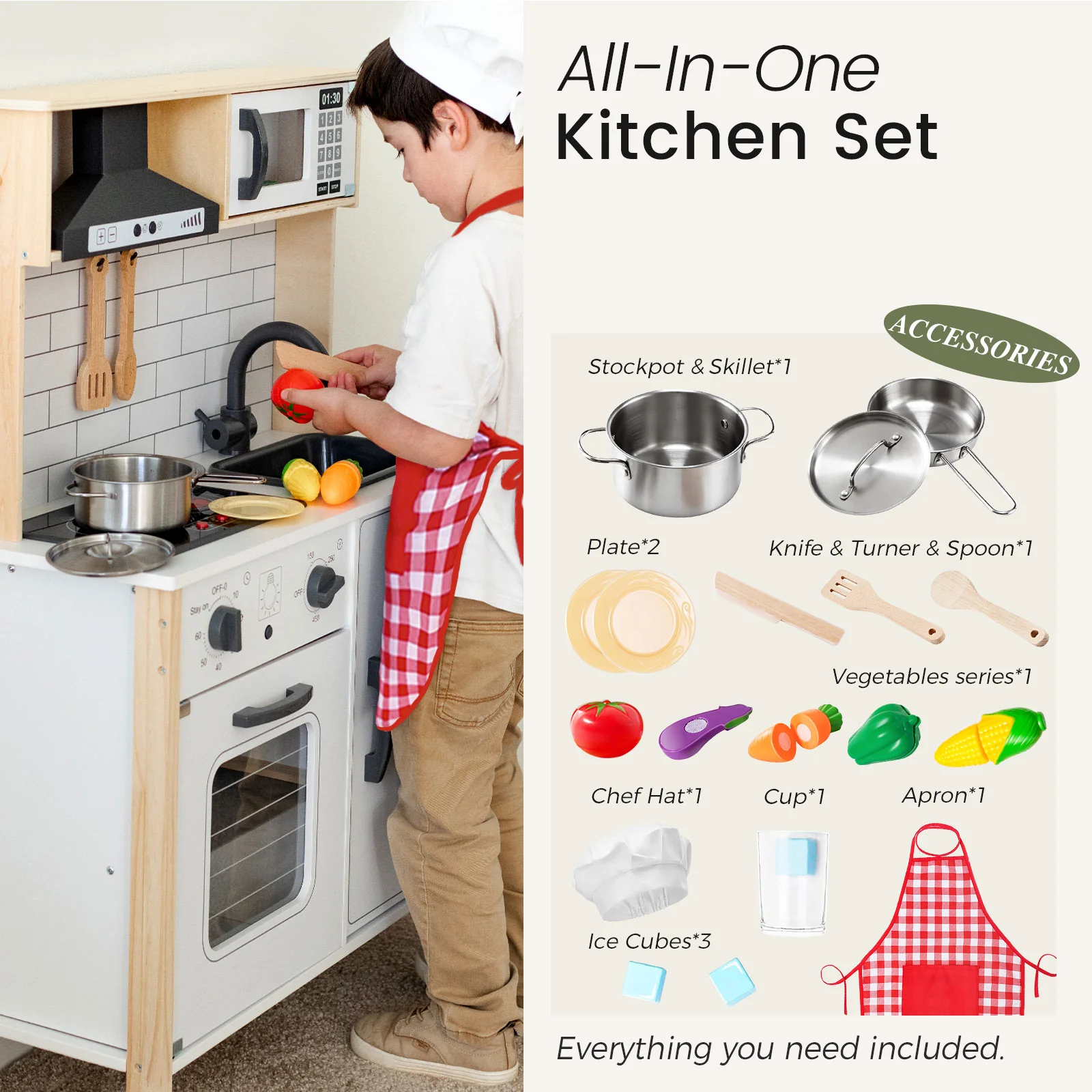 Tiny Land® Interactive Play Kitchen with Sounds & Cookware - Image 5
